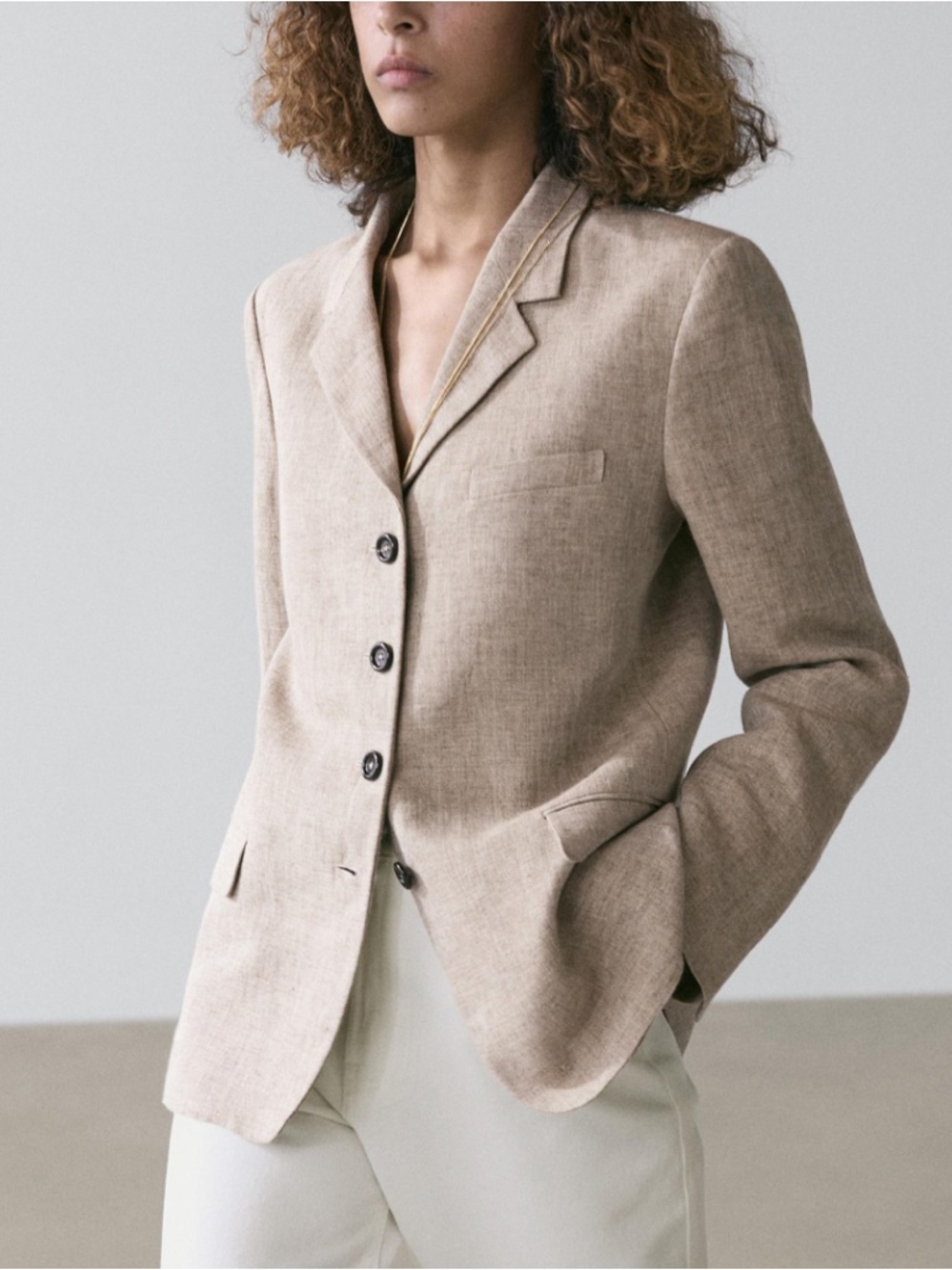 Massimo Dutti Linen Blazer Size 36